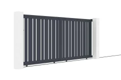 Portail coulissant 3,5m VEYMONT H.160cm aluminium gris