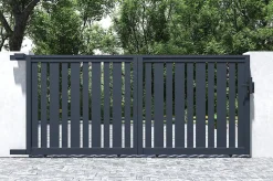 Portail coulissant 3,5m VEYMONT H.160cm aluminium gris