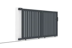 Portail coulissant 3,5m VEYMONT H.160cm aluminium gris