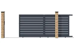 Portail coulissant 3m VOGEL H.140cm + Portillon 1m VOGEL H.140cm aluminium gris