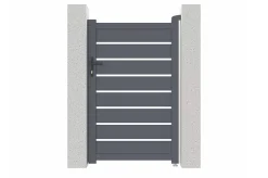 Portail coulissant 3,5m VOGEL H.160cm + Portillon 1m VOGEL H.160cm aluminium gris