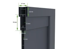 Portail coulissant 3,5m VOGEL H.160cm + Portillon 1m VOGEL H.160cm aluminium gris