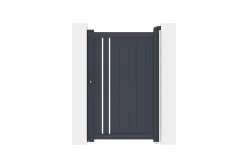Portail coulissant 3x1,6m GIONA + Portillon GIONA H.1,6m gris