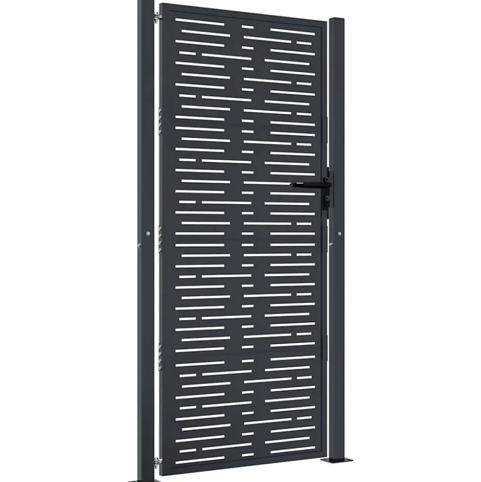 Portail de jardin Anthracite 100x175 cm Acier Design carré vidaXL