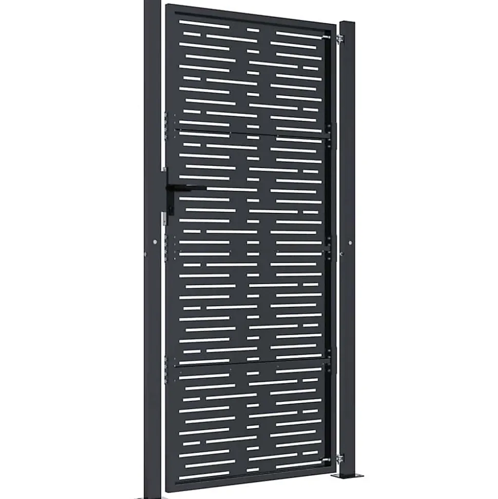 Portail de jardin Anthracite 100x175 cm Acier Design carré vidaXL