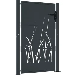 Portail de jardin Anthracite 100x150 cm Acier Design Herbe vidaXL