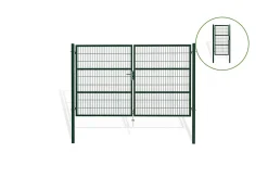Portail grillagé 3m H.180cm RAZO + Portillon 1m RAZO H.180cm Vert