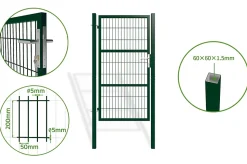Portail grillagé 3m H.180cm RAZO + Portillon 1m RAZO H.180cm Vert