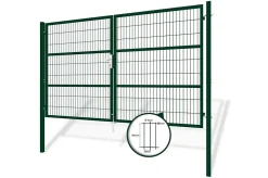 Portail grillagé 3m H.180cm RAZO + Portillon 1m RAZO H.180cm Vert