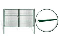 Portail grillagé 3m H.180cm RAZO + Portillon 1m RAZO H.180cm Vert