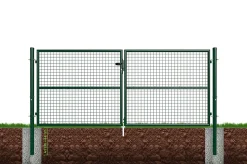 Portail grillagé 3m OLGA H.130cm + Portillon 1m OLGA H.130cm Vert