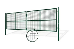 Portail grillagé 4m OLGA H.130cm + Portillon 1m OLGA H.130cm Vert