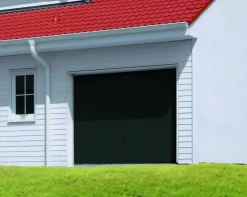 Porte de garage basculante acier gris RAL 7016 - l.237,5 x h.200 cm - manuelle (pré-montée)