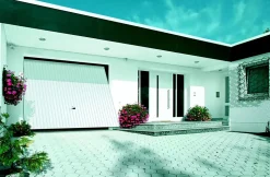 Porte de garage basculante blanc - l.237,5 x h.200 cm - manuelle (pré-montée)