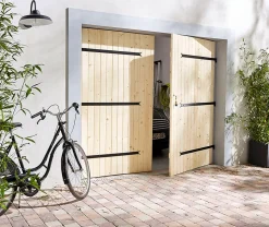 Porte de garage GoodHome 2 vantaux bois 240 x h.200 cm