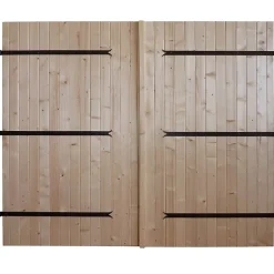 Porte de garage GoodHome 2 vantaux bois 240 x h.200 cm