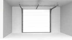 Porte de garage sectionnelle acier GoodHome blanc RAL 9010 - L.240 x h.200 cm - motorisée (en kit)