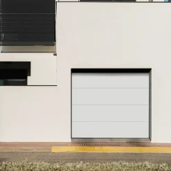Porte de garage sectionnelle acier GoodHome blanc RAL 9010 - L.240 x h.200 cm - motorisée (en kit)