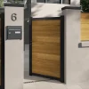 Portillon battant Neva aluminium effet bois l.100 x H.168 cm Klikstrom