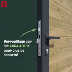 Portillon battant Neva aluminium effet bois l.100 x H.168 cm Klikstrom