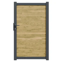Portillon battant Neva aluminium effet bois l.100 x H.168 cm Klikstrom