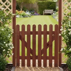 Portillon clôture bois Blooma Luiro marron 100 x h.100 cm