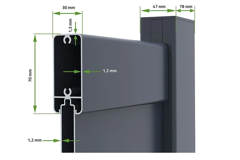 Portillon 1m EIGER H.180cm + Kit inversion ouverture