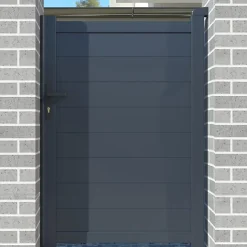 Portillon 1m EIGER H.140cm aluminium gris