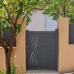 Portillon 1m VELETA H.140cm aluminium gris