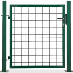 Portillon pour clôture grillagée à poteaux carrés sur platines Blooma vert 100 x h.100 cm