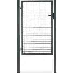 Portillon pour clôture grillagée à poteaux carrés Blooma gris 100 x h.150 cm