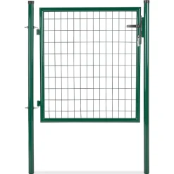 Portillon pour clôture grillagée à poteaux ronds vert 100 x h.100 cm