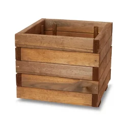 Pot carré bois Blooma Bopha marron 40 x 40 x h.35 cm