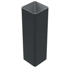 Poteau Belty 18 x 18 cm en aluminium à sceller - Hauteur 250 cm - Gris