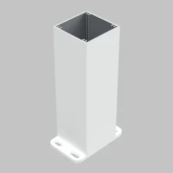 Poteau Belty 10 x 10 cm en aluminium sur platine - Hauteur 168 cm - Blanc