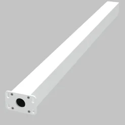 Poteau Belty 10 x 10 cm en aluminium sur platine - Hauteur 168 cm - Blanc