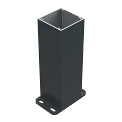 Poteau Belty 10 x 10 cm en aluminium sur platine - Hauteur 140 cm - Gris