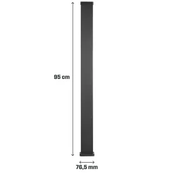 Poteau en aluminium anthracite avec base de fixation en acier pour clôture Neva Klikstrom, H.95cm