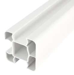 Poteau PVC blanc 3 rainures + 2 profils de finition - H. 2,40 m