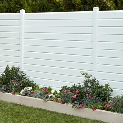 Poteau PVC blanc 3 rainures + 2 profils de finition - H. 2,40 m