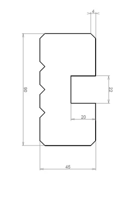 Poteau U21 Lemhi marron 4,5 x 9 x L.240 cm