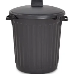Poubelle d'extérieur recyclable EDA noir 80L