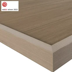 Profil de finition clipsable en composite Neva premium marron L.220 x l.4 x H.5,2 cm