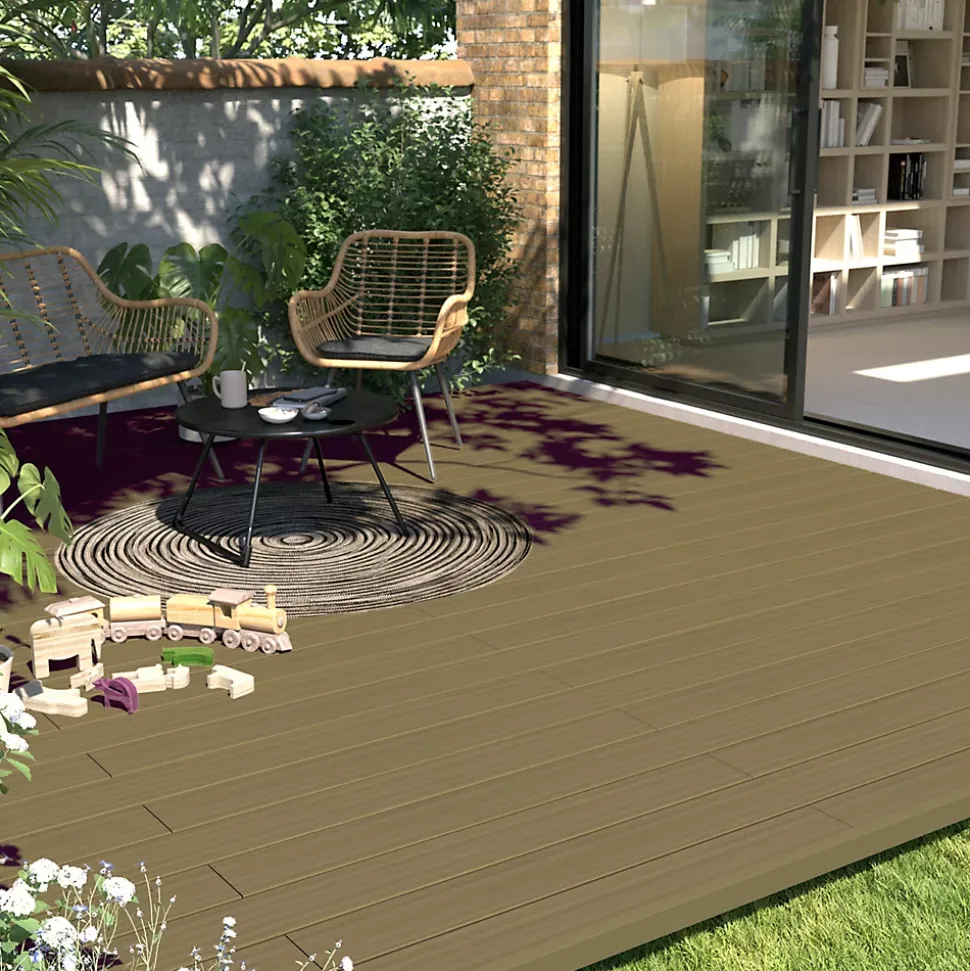 Profil de finition clipsable en composite Neva premium effet bois chêne L.220 x l.4 x H.5,2 cm