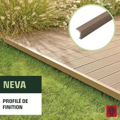 Profil de finition composite marron Klikstrom Neva L.220 cm