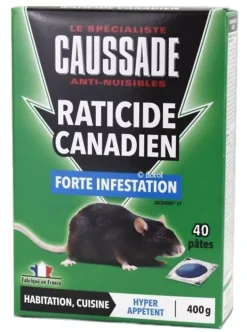 Pâte raticide canadien Forte infestation Caussade 400g