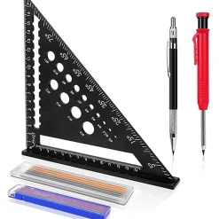 Équerre menuisier 5 en 1 180 mm multifonction alu renforcé DROMME
