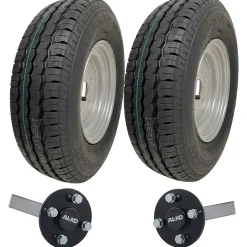 145R10 Trailer Kit High Speed Road Legal Journey Wheels ALKO Stub Axles 750kgs