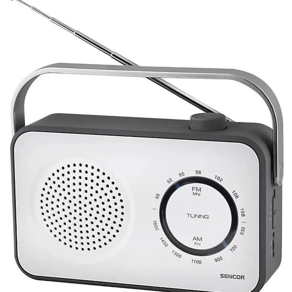 Radio FM AM Sencor SRD 2100 W blanche compacte haut parleur 3 prise AUX 3 5 mm