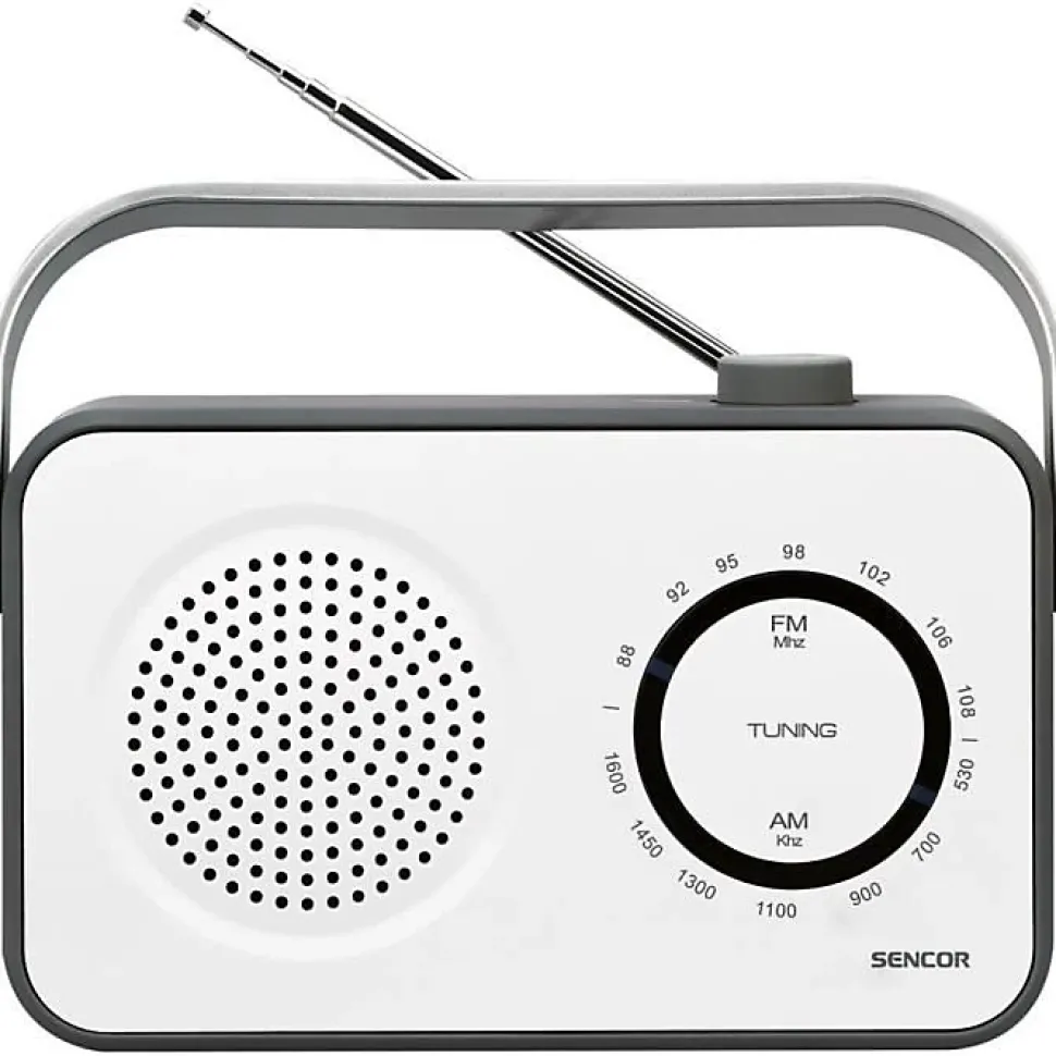 Radio FM AM Sencor SRD 2100 W blanche compacte haut parleur 3 prise AUX 3 5 mm